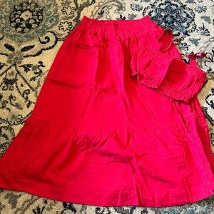 Abercrombie & Fitch Cropped Top and midi Skirt with Slit Set